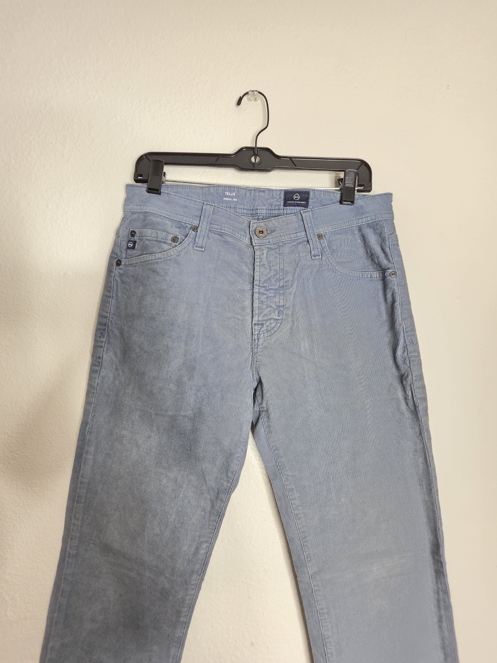 AG Adriano Goldschmied Tellis Modern Slim Light Wash Blue Corduroy Jeans Sz 30 - Picture 4 of 13